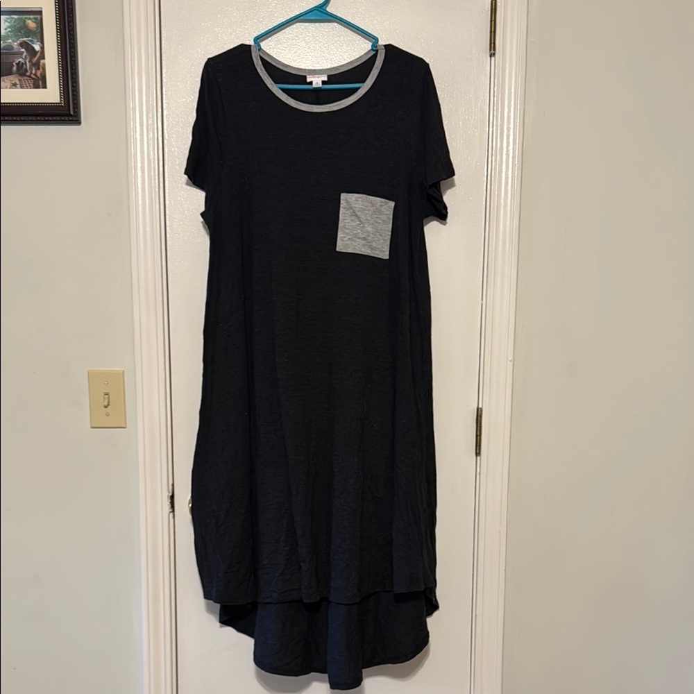 LuLaRoe Black and Gray High-Low Casual Dress